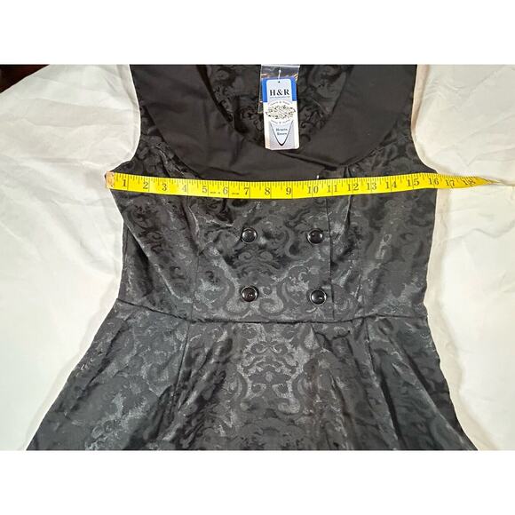 Hearts & Roses Goth Brocade Fit and Flare Dress Womens Size 10 Black NWT - Picture 11 of 12
